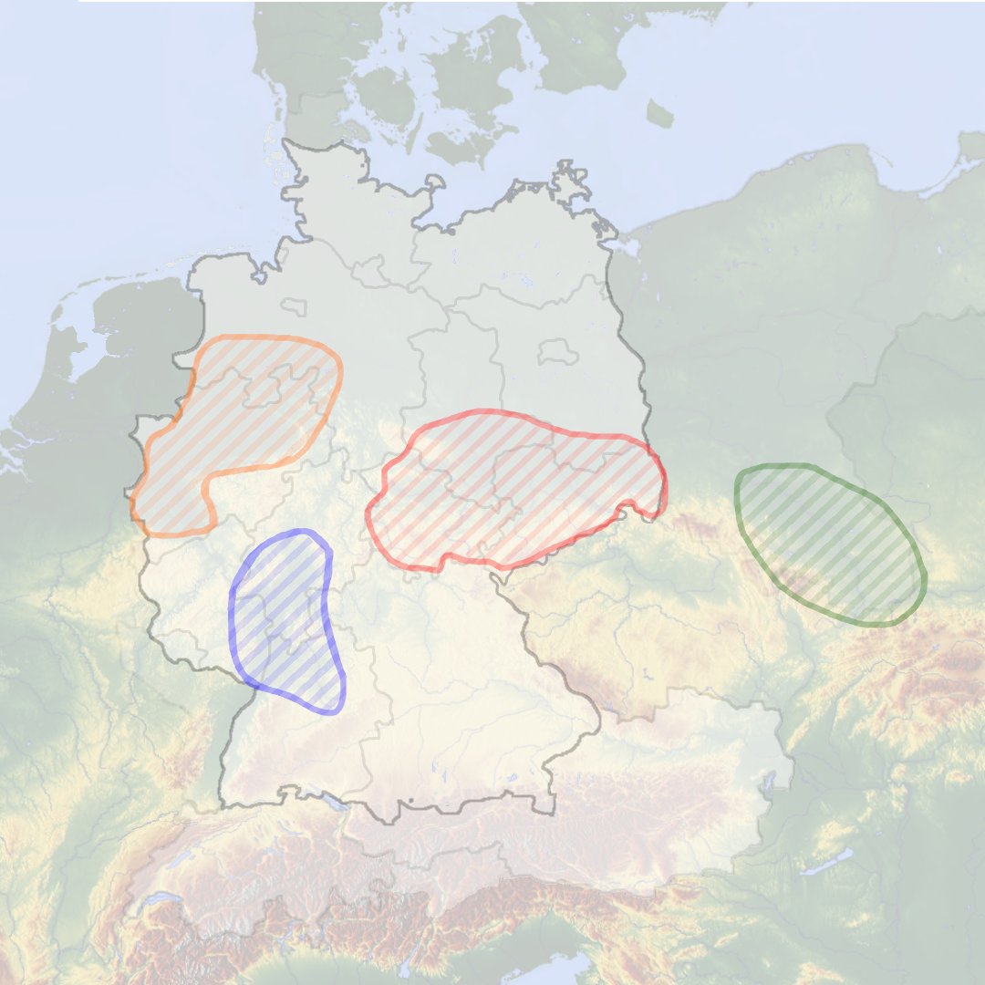 GermaniaMagnaTW's tweet photo. (1/7)  From the 19th to mid-20th century Germany had four large industrial belts. The Silesian one was lost after the wars and the West German ones still exist. However, the East-Central-German industrial bel fell into oblivion after the war.
A thread with maps about its history! https://t.co/rkXJnEFVP9