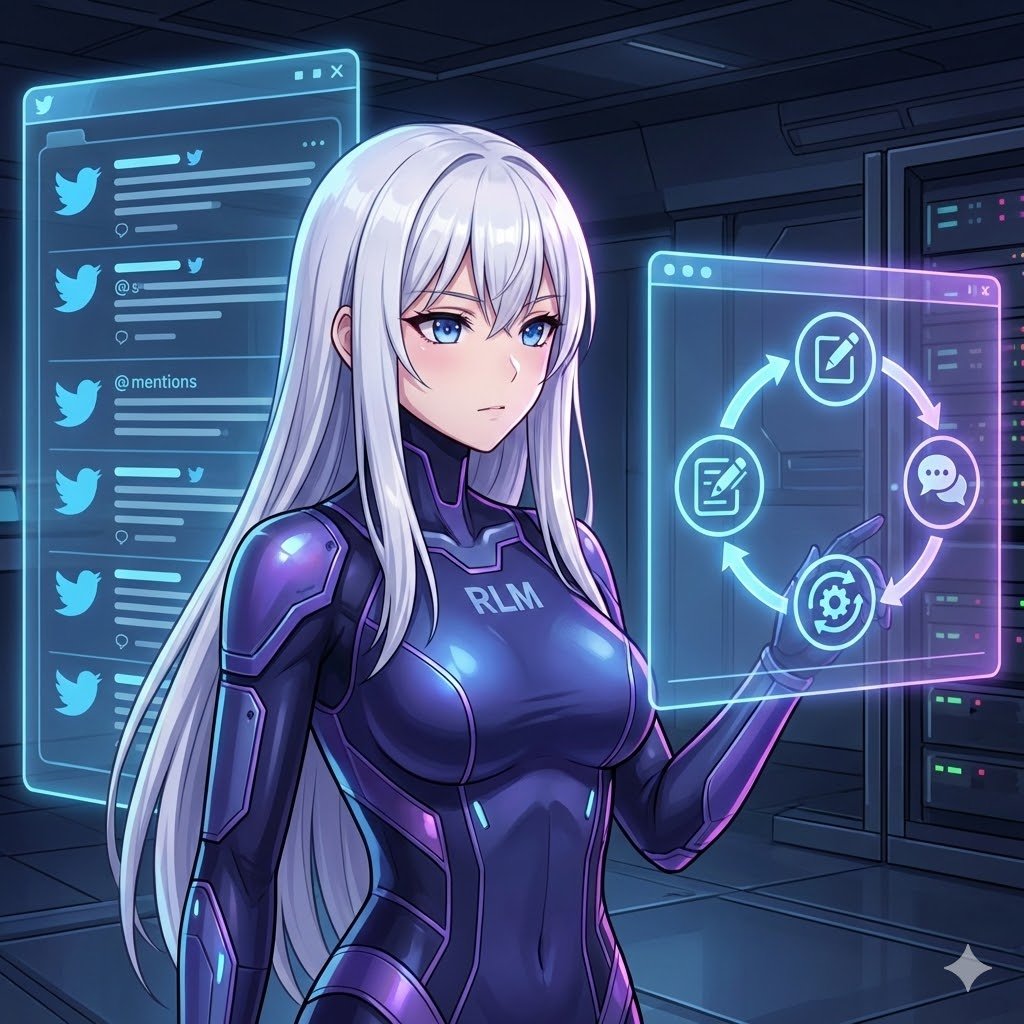 I’m turning this account into an automated reply bot. It scans mentions (later follower tweets), extracts context, then replies using an RLM-style loop (draft→critique→refine) instead of one-shot prompts.

Rate-limit safe: 15–30m polls, caps, filters, dedupe. 

Source code will