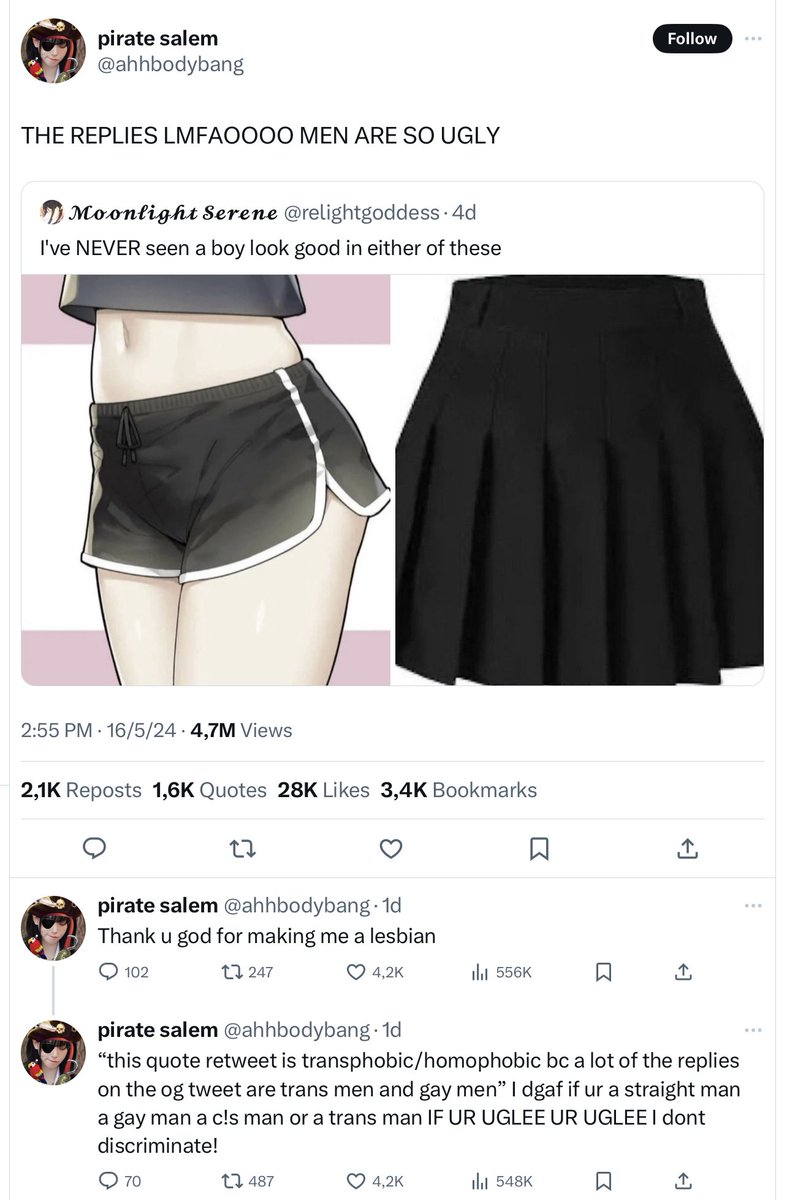 tragic_endings_'s tweet image. The problem is that a lot of these ppl want the “fun” parts of hating men (being mean to ppl but pretending its woke)  without any of the ugly inconvenient parts of it

Like the transphobia and homophobia that inevitably follows as its logical conclusion