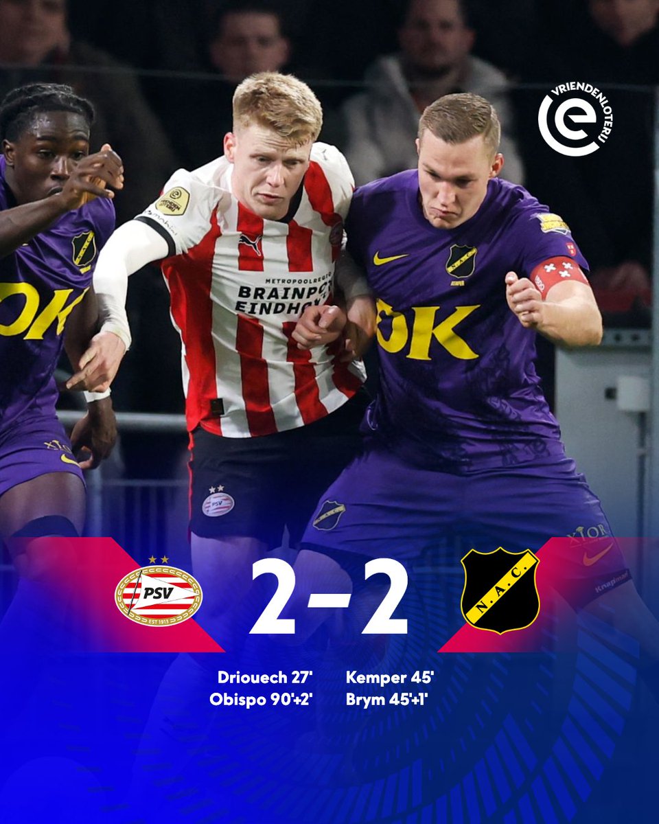 eredivisie's tweet image. PSV voorkomt nederlaag in extremis ⏱️

#psvnac