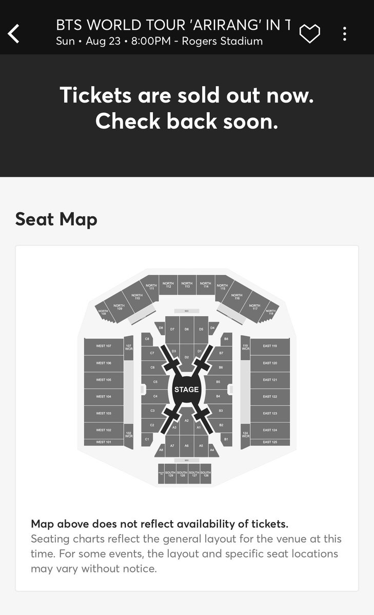 Whisper1204's tweet photo. D1 and D2 is sold out for Toronto stop. @bts_bighit can we have Day 3 here in Canada 🇨🇦 the last time you were here was 8 years ago for Love Yourself tour. We want BTS to spend a little more days with us here. We waited patiently you know 🥰💜 https://t.co/IC1yfLKSC9