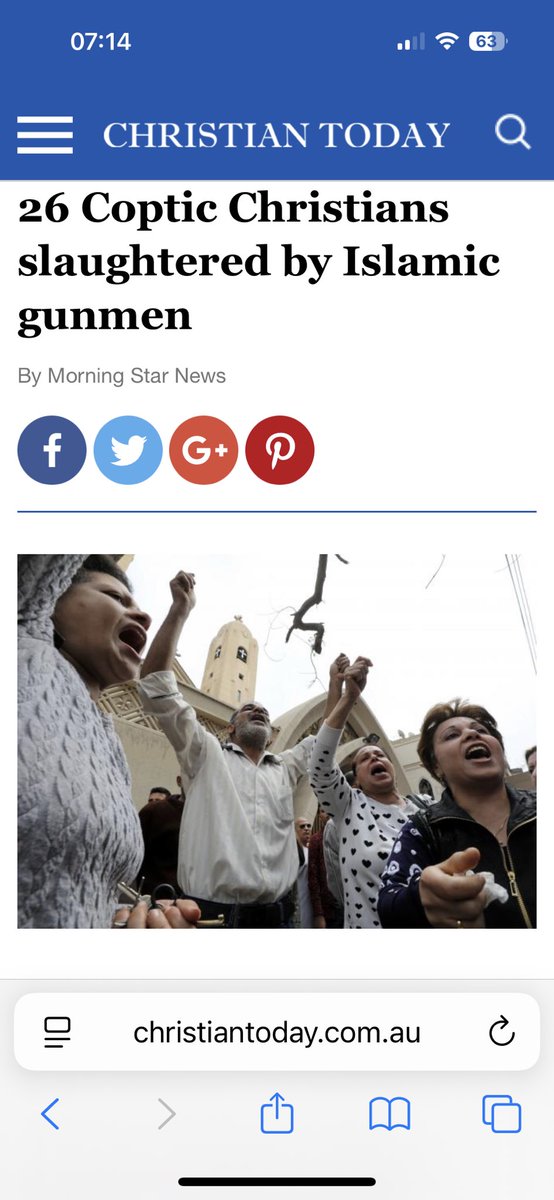 DoctorMood71060's tweet photo. @Brit_Aus_Com The Egyptian holocaust of indigenous Coptic Christian’s by Islamic invaders is ongoing to this day — the savage killings &amp; persecution of Christians in Egypt has been ongoing for A THOUSAND YEARS with hundreds of thousands of Christian men, women and children killed. https://t.co/4LpuFmNKlE