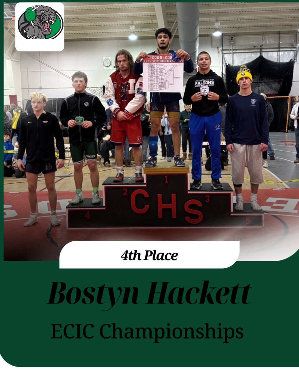 Bostyn takes 4th place at the ECIC tournament for the Panthers. Bostyn continues to work hard and finds his way on the podium. Great work Bostyn

🐓💪🏼

<a href="/PioAthletics/">Pioneer Central Athletics</a> 
<a href="/wnywrestling/">armdrag.com</a> 
<a href="/Matt_ORourke1/">Matt O</a>