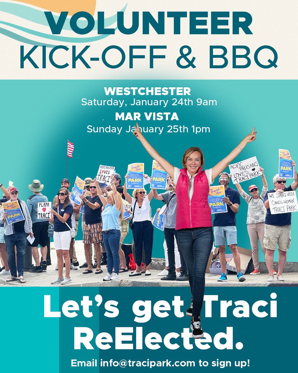 KayeSteinsapir's tweet image. I’ll be in Mar Vista tomorrow to support our fabulous leader, @TraciParkforLA. Please join us!

We need Traci to win reelection! If you’re able, please consider donating to her campaign as well 💛. tracipark.com