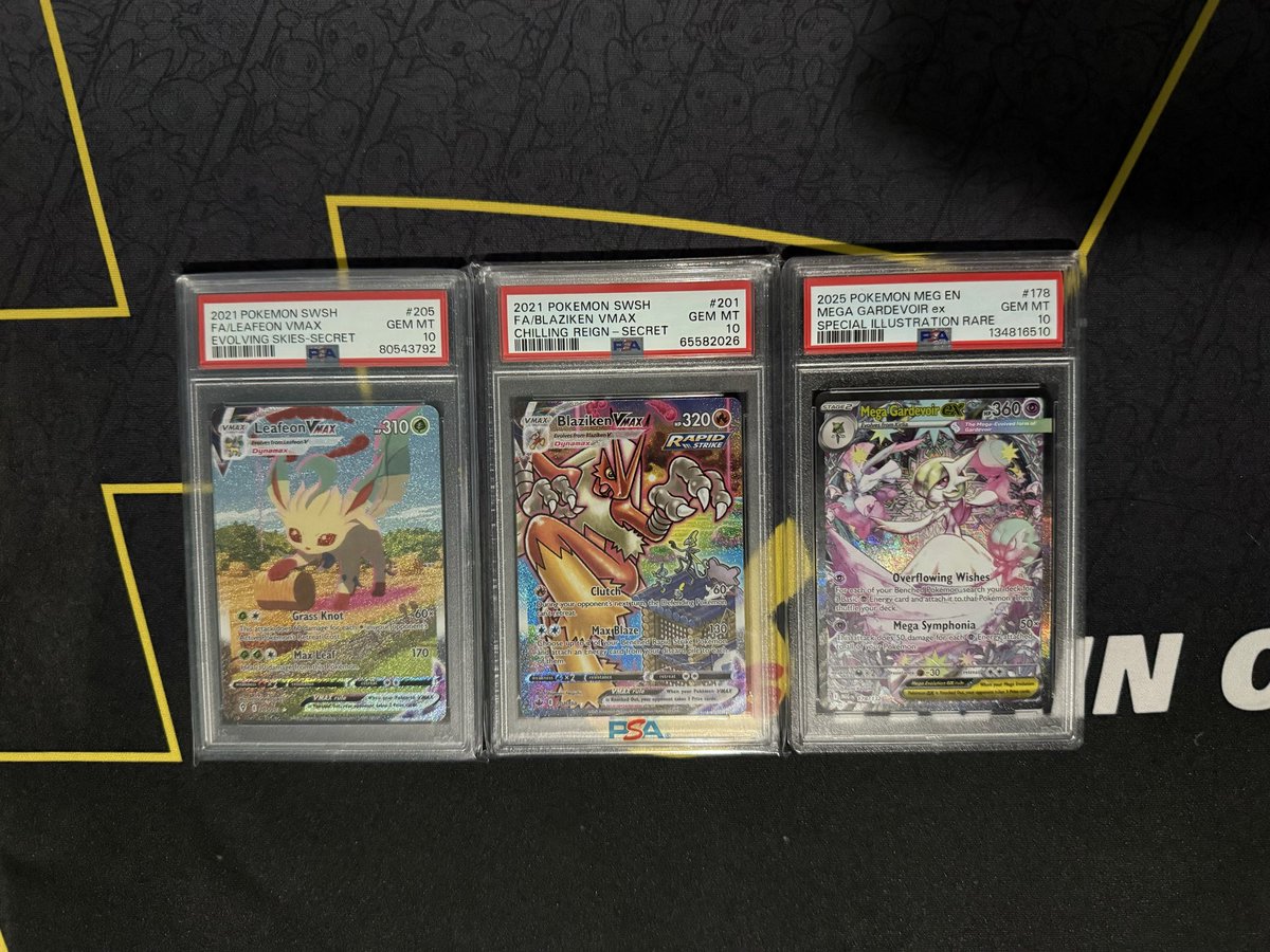 Shout out to <a href="/BradenCollects/">Braden</a> for the solid trade for the Blaziken &amp; <a href="/CoolGuyPodge/">Mitchell Cox</a> for the Gardevoir and <a href="/GhastlyGoodz/">Mat</a> for the Leafeon ! 🔥🔥🔥