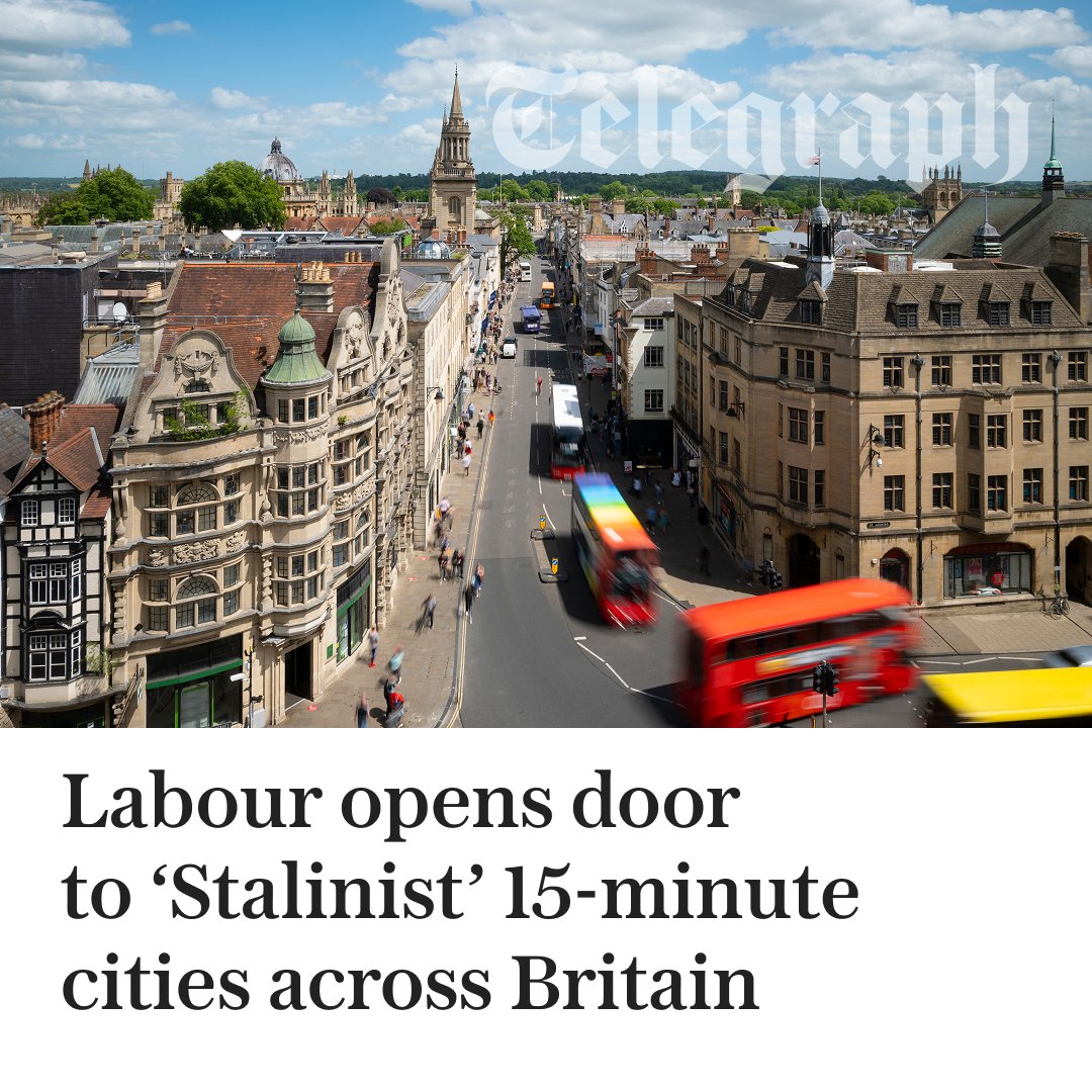 Telegraph's tweet image. 🔴 The idea will see a person being able to access amenities within a quarter of an hour, but could result in traffic restrictions for drivers

Find out more ⬇️
telegraph.co.uk/news/2026/01/2…