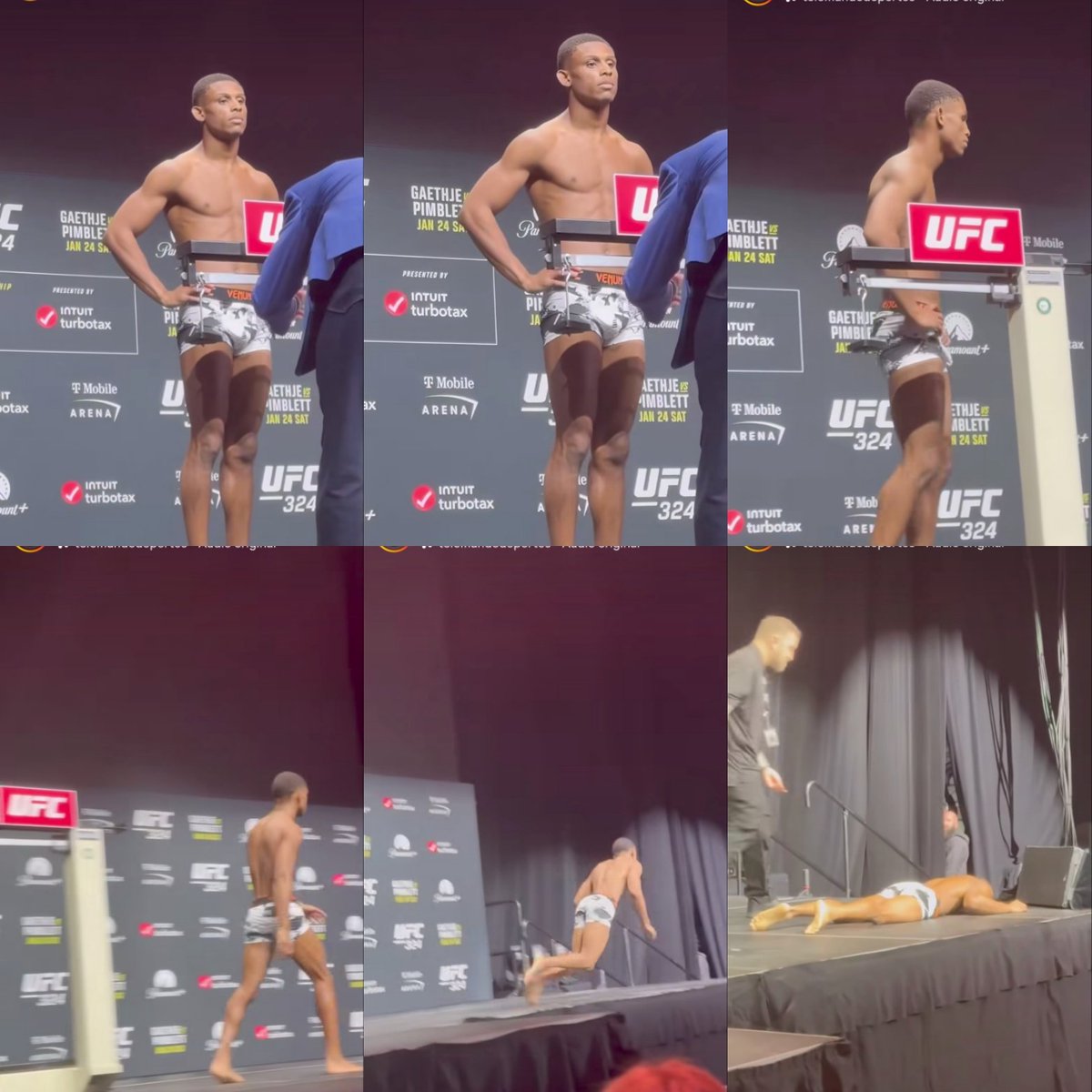 Drama en la <a href="/ufc/">UFC</a>
Durante la ceremonia de pesaje previo a #UFC324 , el peleador #CameronSmotherman se desmayó luego de bajar de la báscula .

La empresa informó que tras este incidente, la pelea fue cancelada.

Al respecto, Cameron declaró que se desconoce lo que sucedió ...