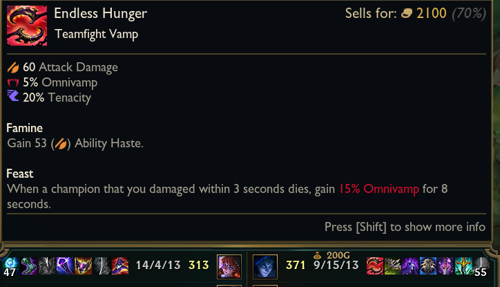 This item is so garbage undertuned if u dont buy it 4/5/6th. BUT INSANE BUILD FINISHER SO IM NOT COMPLAINING LULE