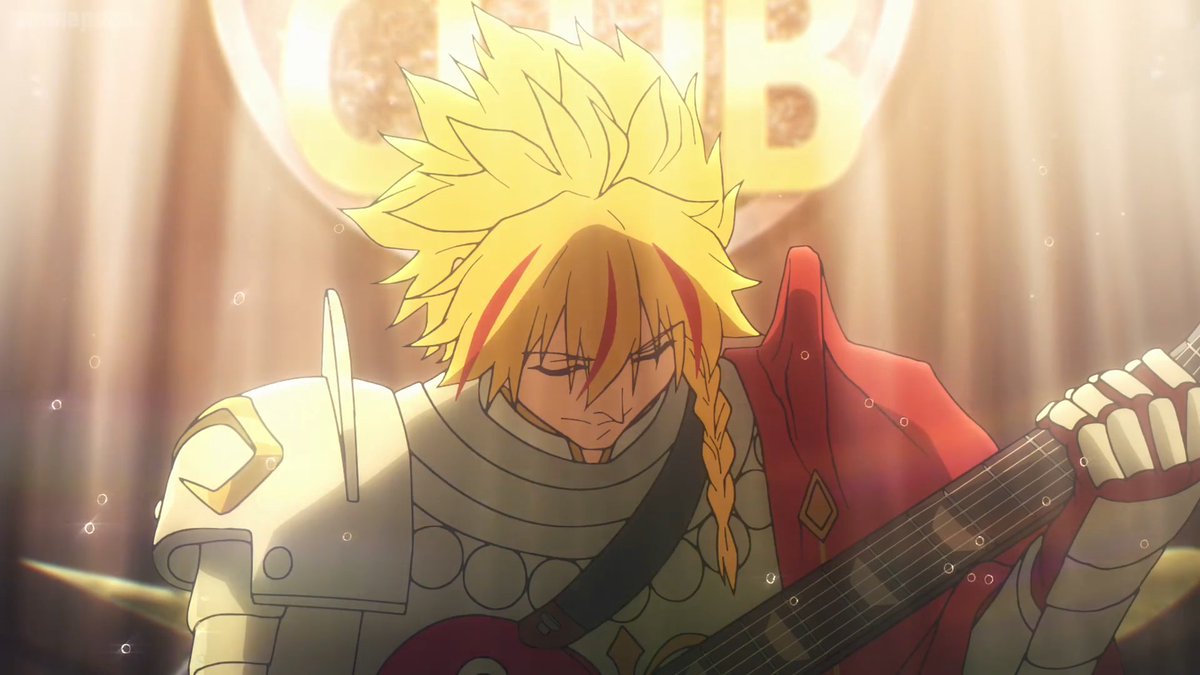 dailyais3684's tweet image. Saber is there just for the vibes 😭🎸

#strangefake #FateSeries