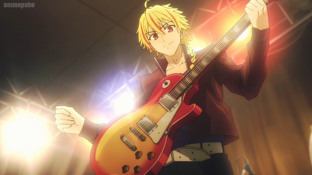 dailyais3684's tweet image. Saber is there just for the vibes 😭🎸

#strangefake #FateSeries