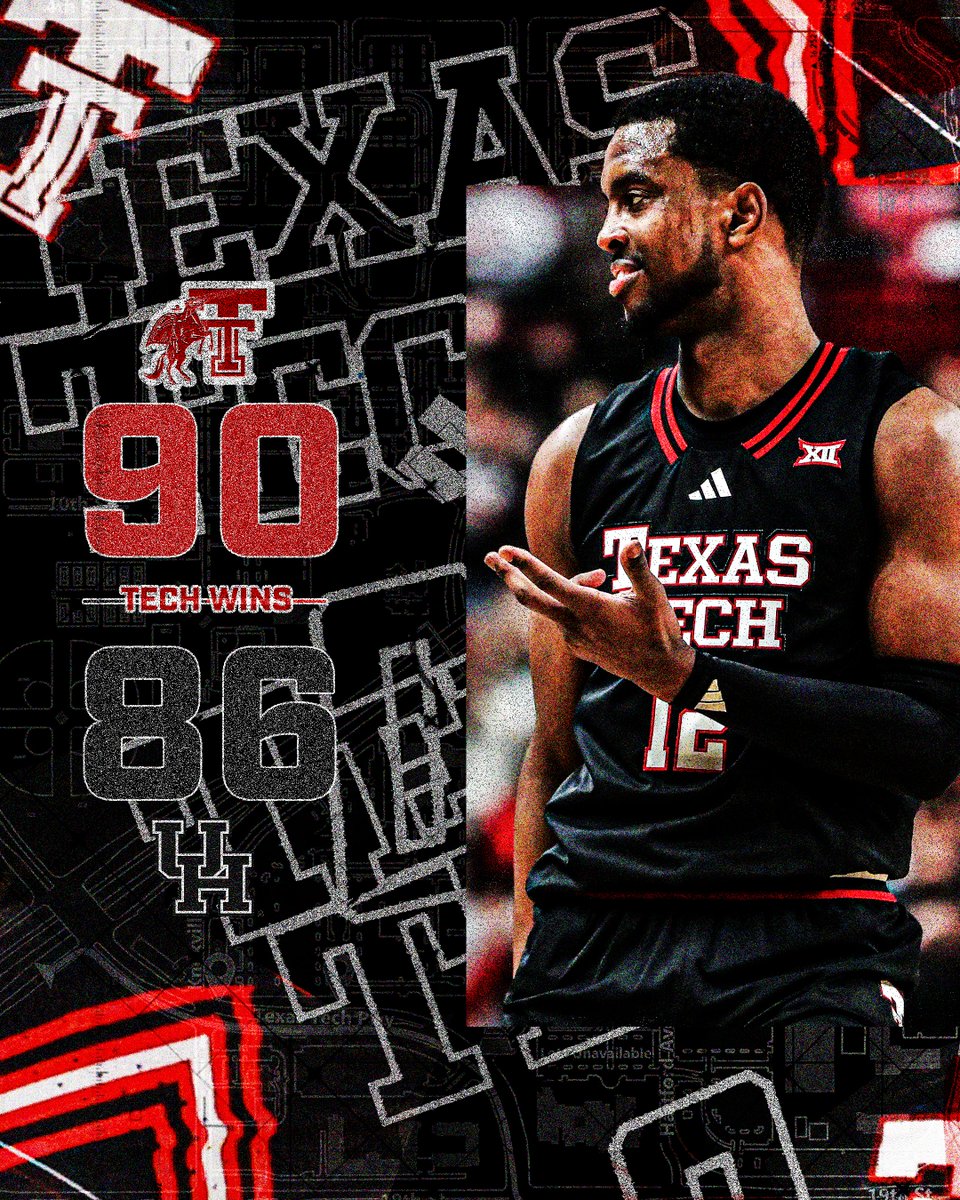 Texas Tech WINS! The Red Raiders take down No. 6 Houston 90-86. 

JT Toppin led the way with 31 points while Atwell and Petty both added 18.