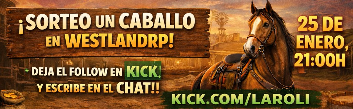 Mañana!!!! <a href="/WestlandsRP/">Westlands RP</a> 

kick.com/laroli