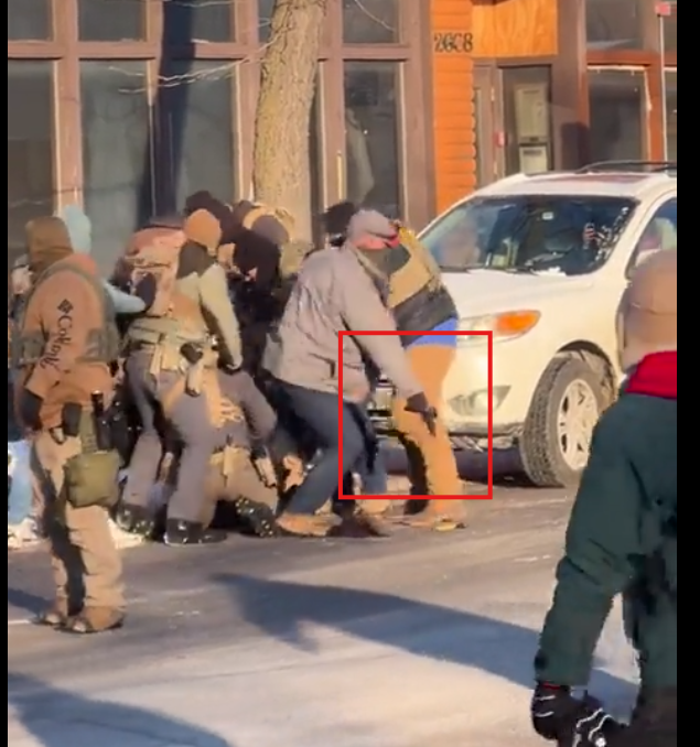 Meech73's tweet photo. @TheMaineWonk He had already been disarmed by the time they shot him. This guy went into the scrum empty handed and came out with a gun before the shooting started. https://t.co/OiGzTQZuMc