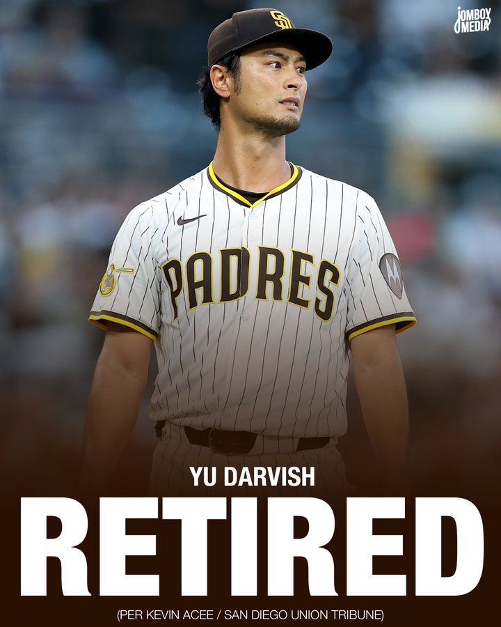 速報 ダルビッシュ有 投手が引退！

40歳になる今季、怪我の手術もあり苦しいシーズンになることが予想されました。
残り3年4300万ドルの契約を放棄する形で引退する模様です。
まさかの突然の引退ニュース！日本が生んだレジェンド投手！お疲れ様でした。

MLB通算 110勝 88敗 防御率3.54 1706回