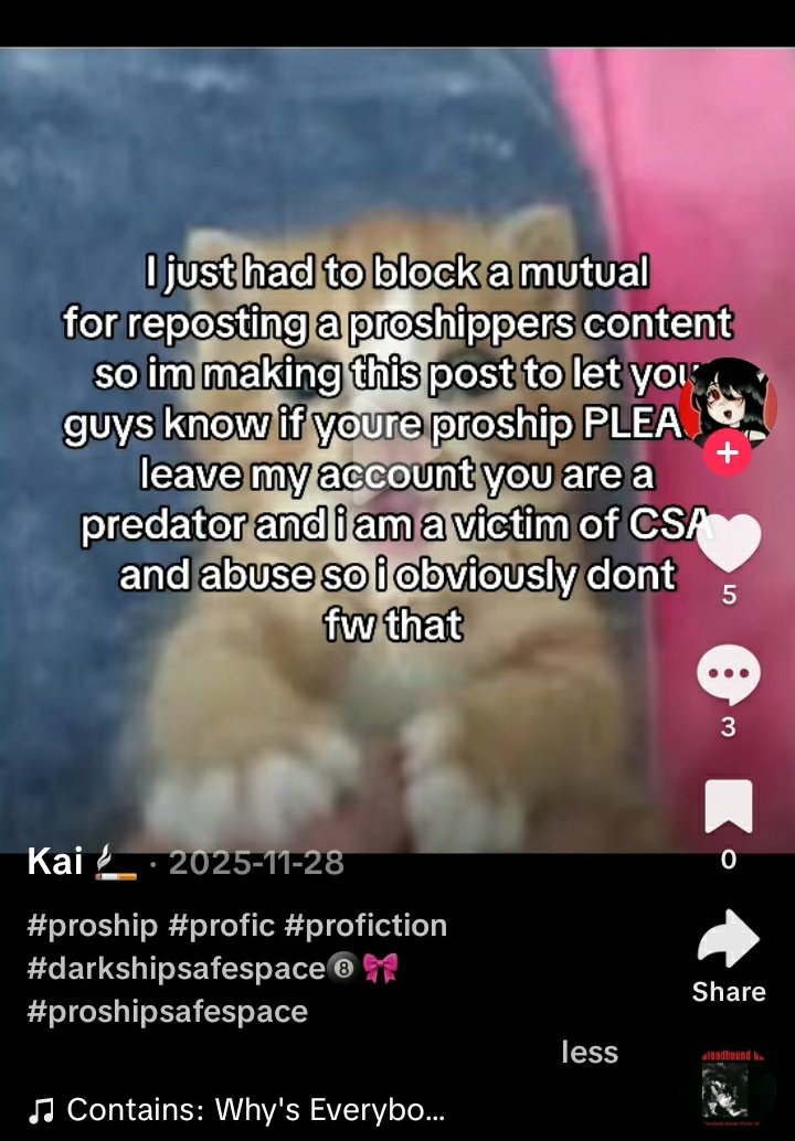 Antishipper: "Proshippers, please stay away from my account!!"

Also, antishipper adds proship and darkship safe space hashtags to their posts, causing proshippers and darkshippers to find their accounts.