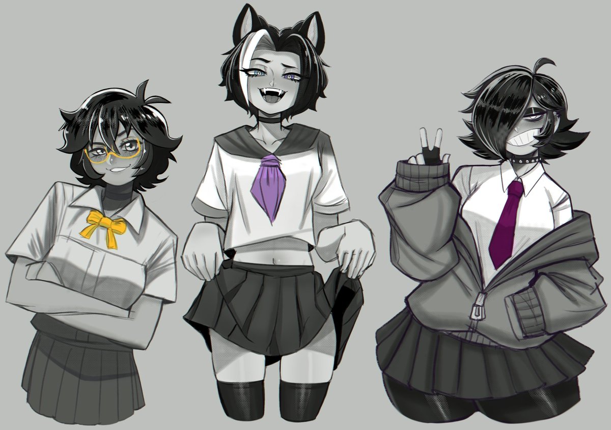 un dibujito de las tres pendejas de hace tiempo xd