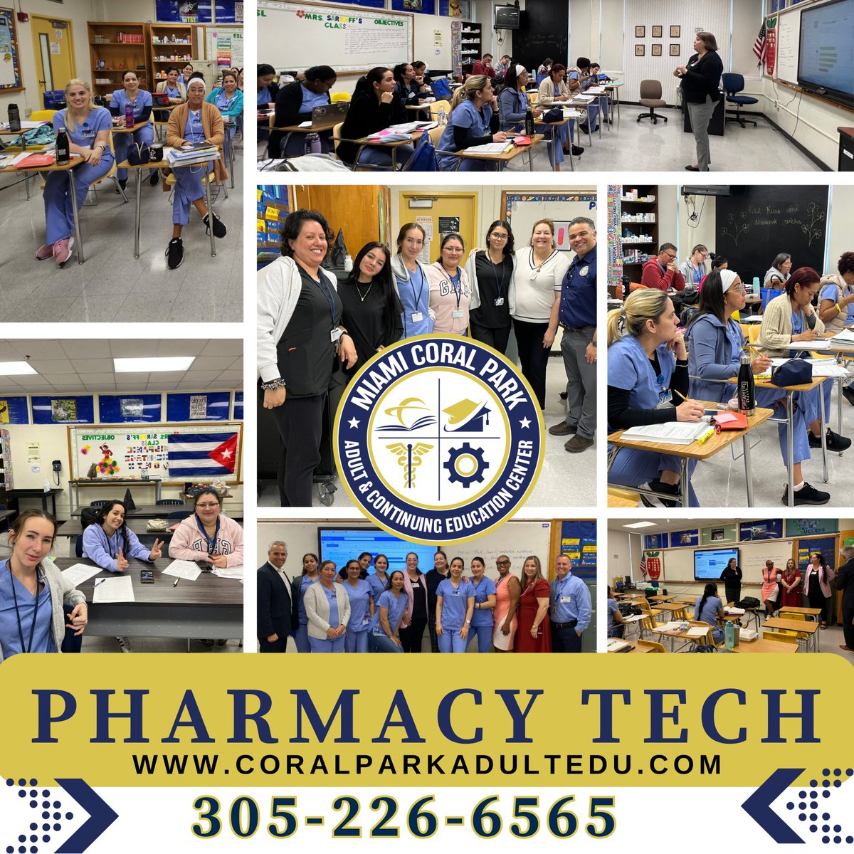 Pharmacy Technician ➜ Skill ➜ Certification ➜ Opportunity 
Become a Pharmacy Technician and play a vital role in patient care.
📍 Miami Coral Park Adult
📞 305-226-6565 EXT 2245 #YourBestChoiceMDCPS <a href="/MDCPS/">Miami-Dade Schools</a> <a href="/SuptDotres/">Jose L. Dotres, Ed.D.</a> 
<a href="/mantilla1776/">Rene Mantilla</a> 
<a href="/fox1914/">Reginald J. Fox</a>
<a href="/susymauri/">Susana Mauri</a> 
<a href="/MjLewis13/">Michael A. Lewis, Ed.D.</a>