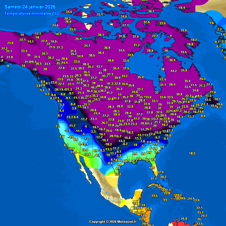 AtmosLabX's tweet image. -47 derecenin altına kadar düşüş var Kuzey Amerika kıtası kutup patlaması "Arktik Blast" sonucu aşırı soğuklar salgın gibi yayılıyor.