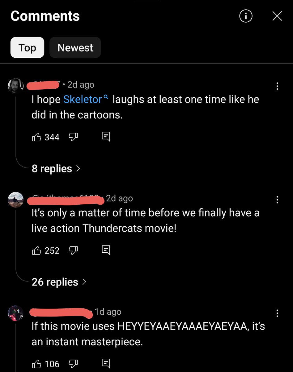 Wontoos's tweet photo. He-Man trailer on YouTube. When is the last time you checked the comments on a new franchise/legacy sequel trailer and people praised its content beyond, "They said the thing!" or "I hope they reference this!". More importantly, when does it all end? https://t.co/i7j15ggK6X