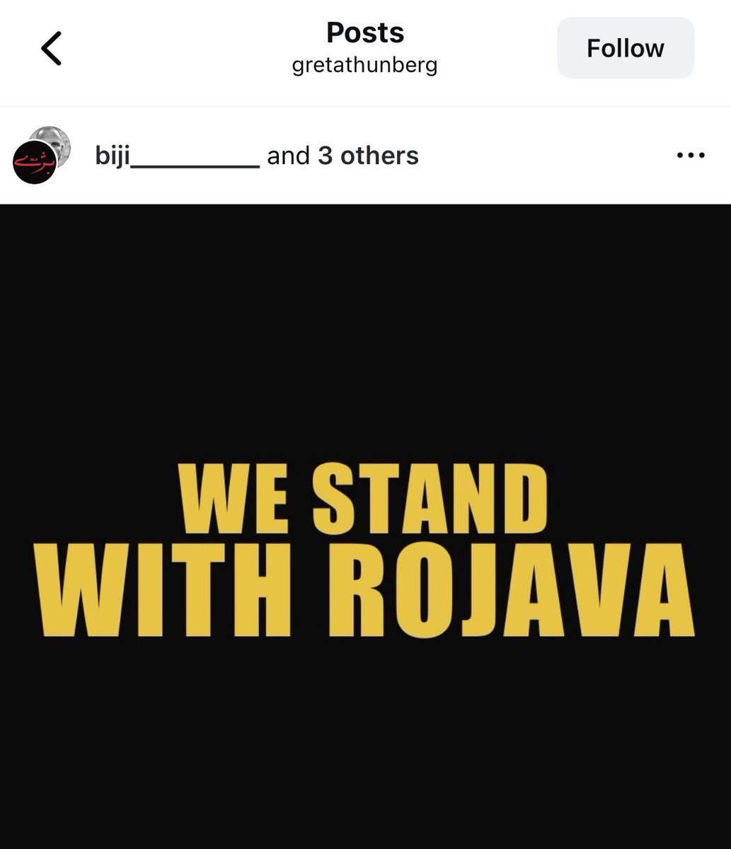 OliLondonTV's tweet image. 27 days since protests began in Iran. 

Tens of thousands of Iranians killed. 

Greta Thunberg has not shared a single Instagram post. 

Today she posted ‘We Stand With Rojava’ for Syria. 

She has posted for:

Venezuela
Syria 
Pakistan 
Palestine 
Sudan 

But nothing for Iran.