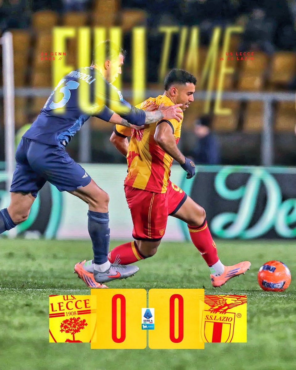 ⏹️ 𝑭𝑼𝑳𝑳 𝑻𝑰𝑴𝑬 | Lecce-Lazio: 0-0