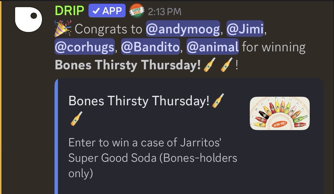 diamondhands's tweet image. 🦴  BIG W 🦴 this @Jarritos Bones just scored another case of 🔥🥤 soda

Round 1: 🇲🇽 Mexican Cola
Round 2: 🍓🍒 Fruit Punch

What’s your favorite @Jarritos flavor? 😋👇