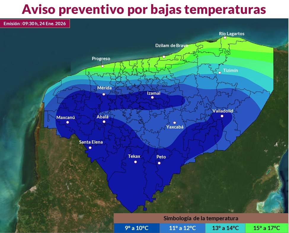 #Clima | #Pronostican madrugadas más frías en #Yucatán wp.me/p6Zyu6-1Fqu

• La masa de aire ártico asociada a un nuevo frente frío hará descender las temperaturas durante esta semana y en los primeros días de febrero.
<a href="/GobYucatan/">Gobierno de Yucatán</a> <a href="/procivy/">Protección Civil Yucatán</a>