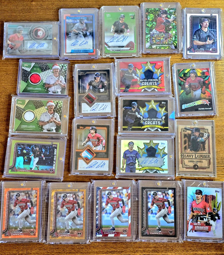 DizzleAZ's tweet image. @CardPurchaser looking back on the 2025 #Topps Corbin Carroll additions while looking forward to 2026 coming out next month
#GoDbacks