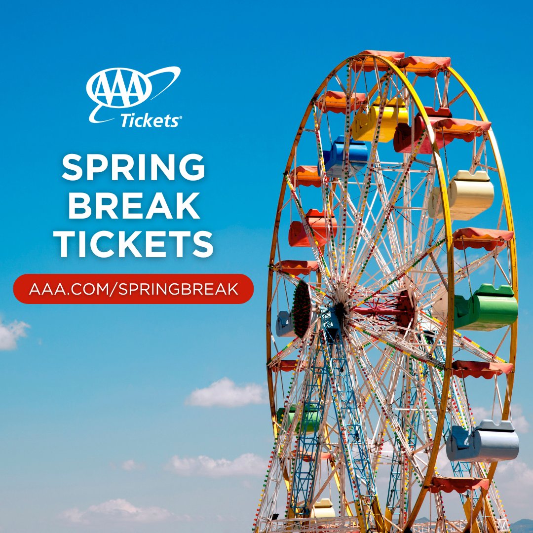 Spring Break will be here before you know it! Enjoy AAA member exclusive savings on ticketed attractions across the country. From sporting events and theme parks to concerts and Broadway shows, make incredible memories this year without breaking the bank. info.oregon.aaa.com/spring-break-i…