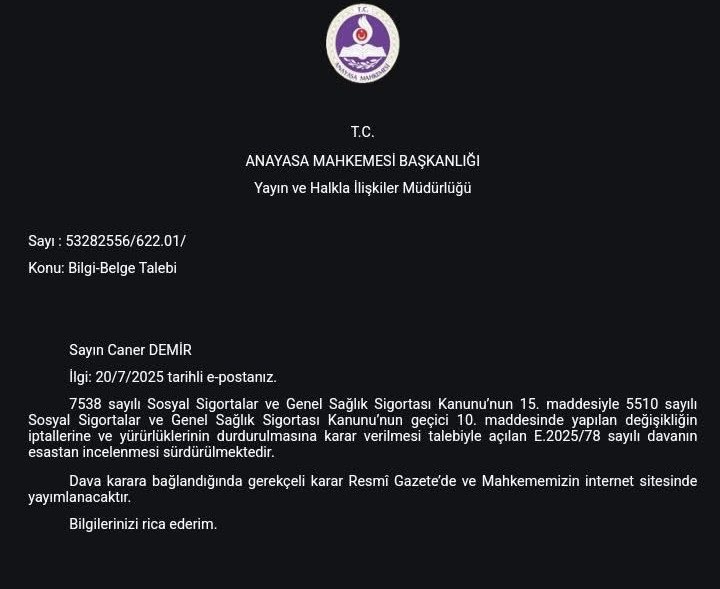 15 Ocak 2025’te engellilerin emeklilik hakkı alındı, geçmişe dönük uygulama ve mağduriyet devam ediyor.

1 yıl geçti! Konu hala gündeminizde yok! 

Siz Anayasa’yı temsil ediyorsunuz.
#Adalet bu kadar gecikmemeli. 

#EngelliHakları
#EngelliEmeklilikPeşinde

<a href="/AYMBASKANLIGI/">Anayasa Mahkemesi</a>