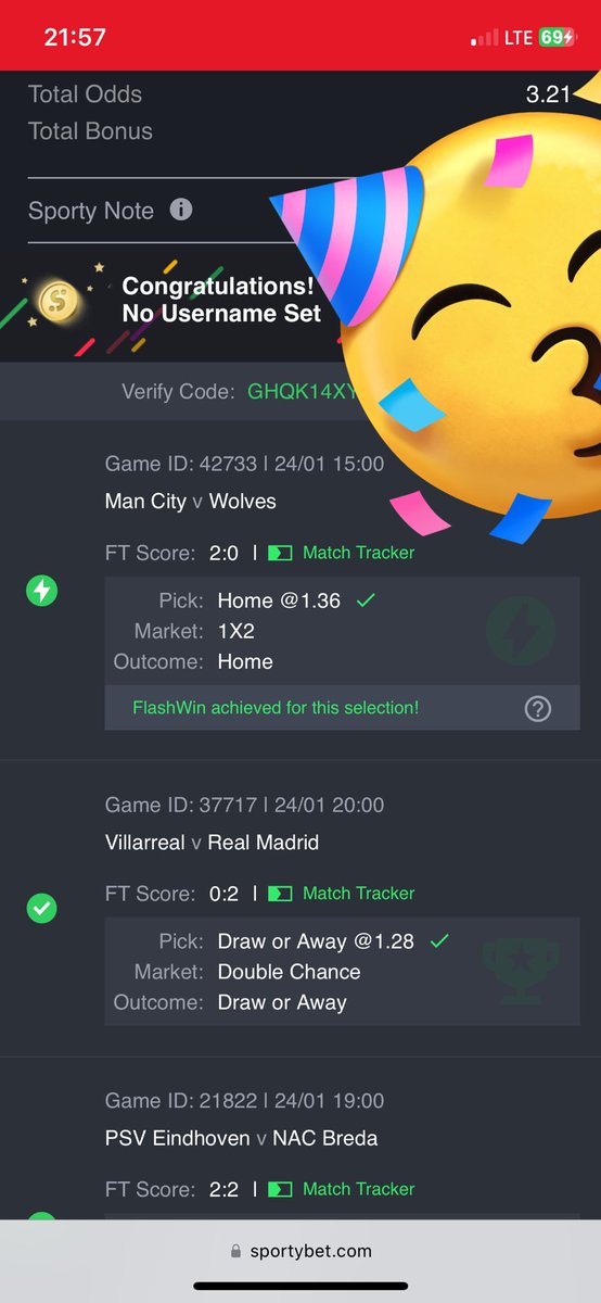 KELVIN_TPS's tweet photo. CONGRATULATIONS 🥳 🎉🥂🥂🥂🥂🥂🥂🥂🥂🥂🥂🥂🥂🥂

Ticket 1 (3 odds) WONNNNNN🥳
Ticket 2 (5 odds) WONNNNNN🥳

2/3 🤩 https://t.co/XyXbjDXber