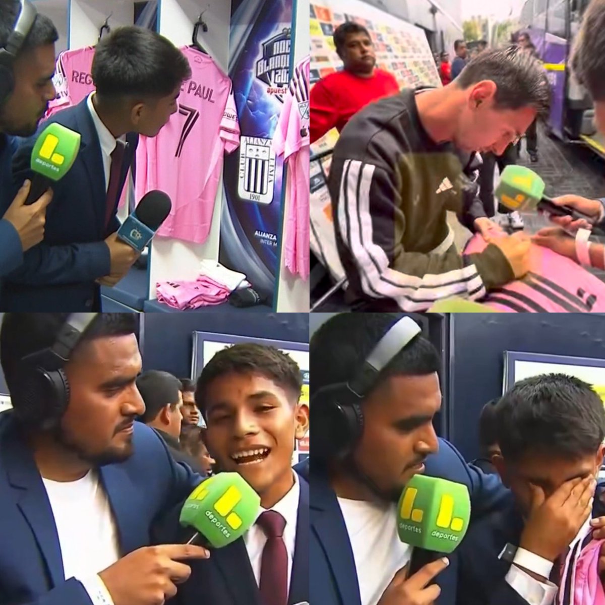 Pero qué momentazo en Lima. Pol Deportes hace cubrimiento del Alianza Lima-Inter Miami. Messi lo ve a la entrada del estadio y le firma la camiseta.

Miren la emoción. De narrar la final de Libertadores desde un cerro a esto. Cumpliendo sueños👏🏻