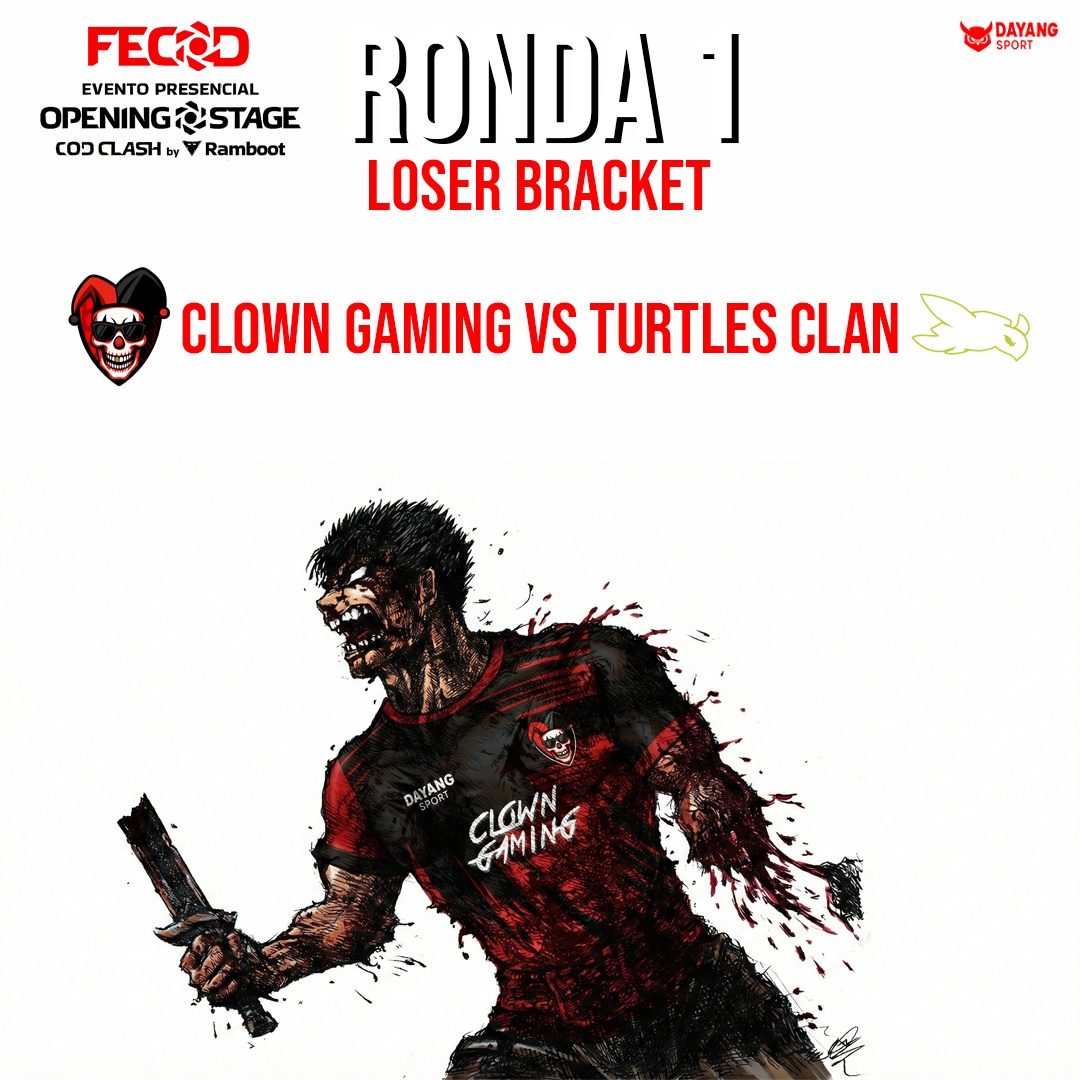TeamClownGaming's tweet photo. 🏆LB RONDA 1 | #CODClash @FECOD_es
🆚 @TurTlesClan_
👤 @Viilaasss_14 @WHITE_jeez #Pl3sia @SrLoPPy @Exyzer
#WeMakeClowns 🤡🤟 https://t.co/brX3cEPsu2