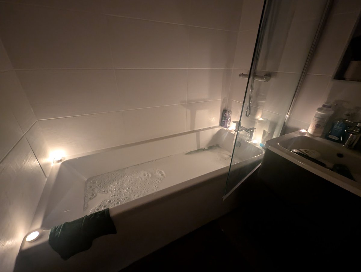 Someone had a lovely relaxing bath this evening. 2 months on from getting a new bathroom and love having a bath again.