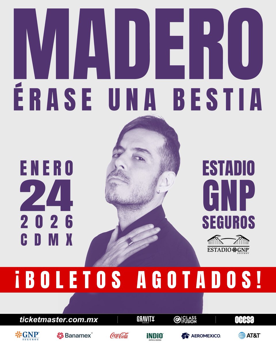 ¡José Madero llega esta noche al Estadio GNP Seguros y los boletos ya están AGOTADOS! 🔥💜