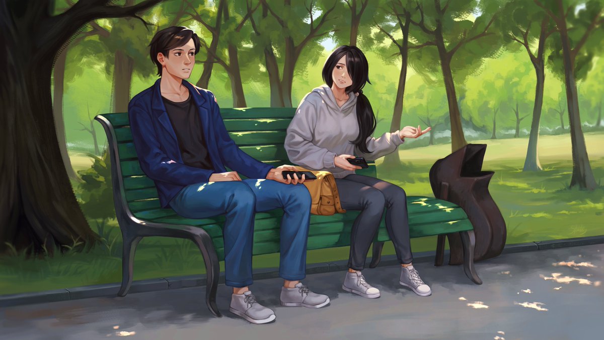 NPridachin's tweet photo. I launch the app, and Nadya accepts the invitation. My first move is to the upper right corner. Nadya, barely looking, responds to the lower left...

We're back with another cool CG from Shelky for our visual novel about the game of Go!
https://t.co/cKaMPwSXCc https://t.co/jZfzqfAQBl
