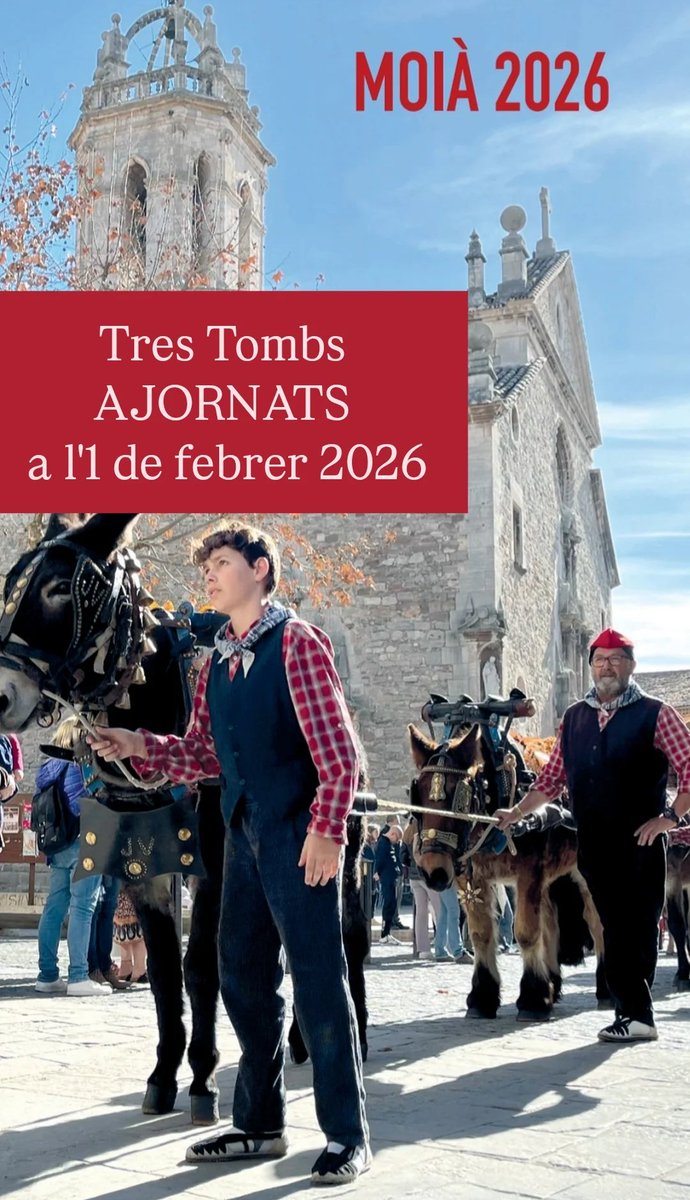 AjMoia's tweet photo. 📢 Els actes de la Festa Major d'Hivern previstos per aquest cap de setmana queden ajornats.

ℹ️ Noves dates:

📆Dissabte 31 gener: 
Botifarrada popular i ballada de Country 

📆 Diumenge 1 febrer: 
Festa dels Tres Tombs https://t.co/p9hFpGwyl3