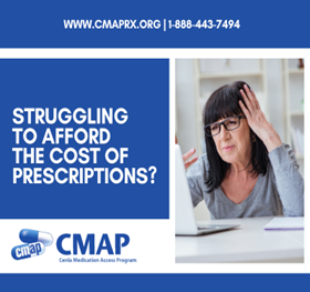 No one should struggle to afford the prescription medications they need! If you have no prescription insurance or are on Medicare and meet income guidelines, CMAP may be able to assist.

🖥️ cmaprx.org
📞 1-888-443-7494
CMAP is an affiliate of The Rapides Foundation.
