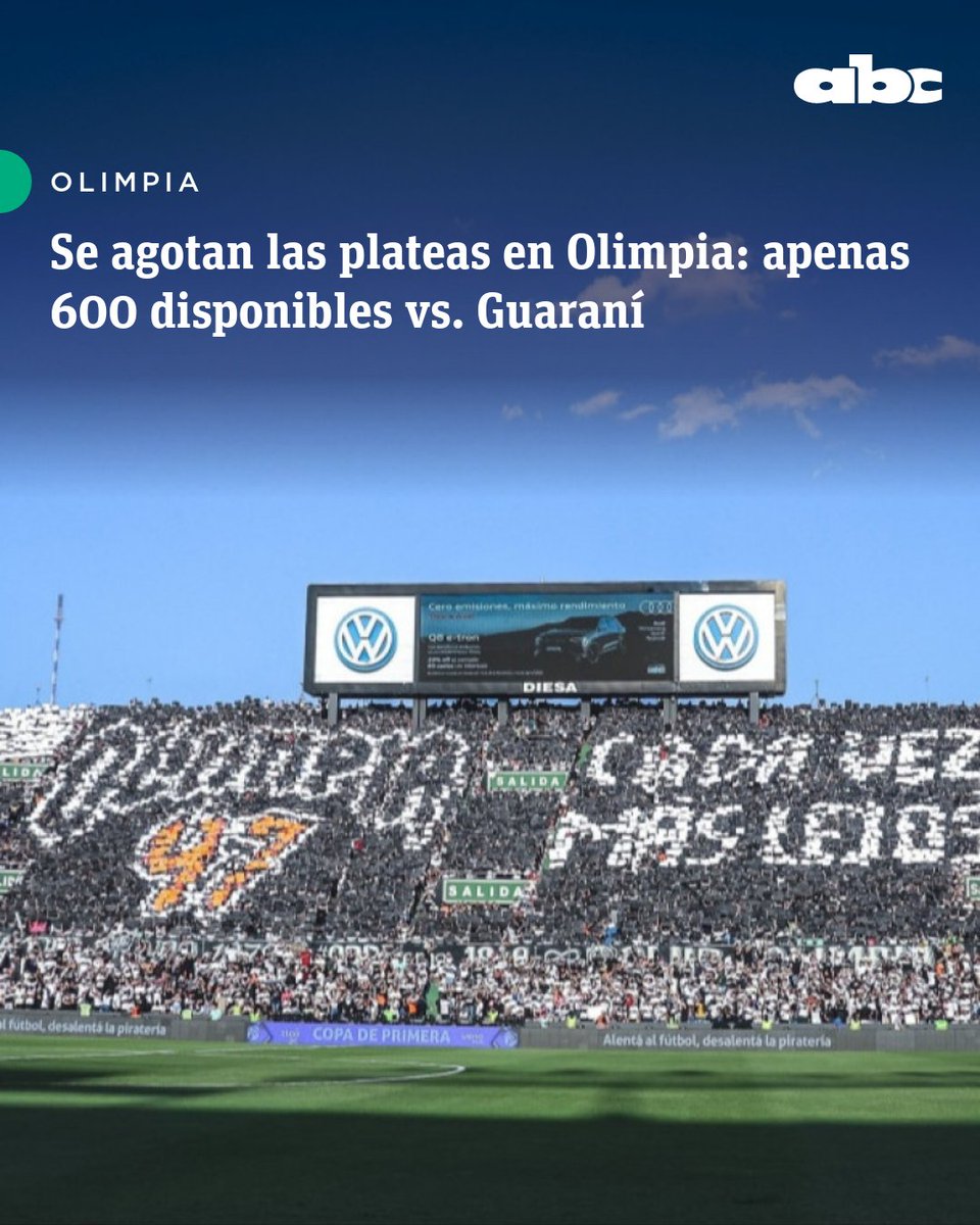 #Olimpia | ANSIEDAD FRANJEADA 🤯

Quedan apenas 600 entradas en el sector de plateas destinado a la hinchada de Olimpia para el partido ante Guaraní 🧾

El Defensores del Chaco se vestirá de blanco y negro en el clásico más añejo ⚪️⚫️

#ABCDeportes #ElJuegoQueSentimos #730AM