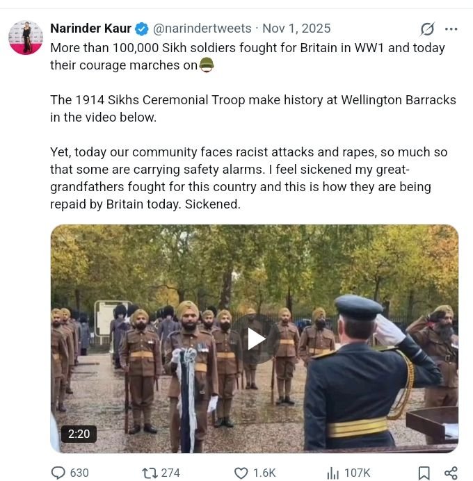 TorusTalk_87's tweet photo. I'm truly sorry about these Sikhs but it is people like Narinder Kaur Stand up to Racism Zarah Sultana Zack Polanski unions and many others declaring civil war i doubt if the defence or offenders ask for ID.
#Warrington #Liverpool #Sthelens 

https://t.co/xDO42CJE4t https://t.co/wz6jFltd2M