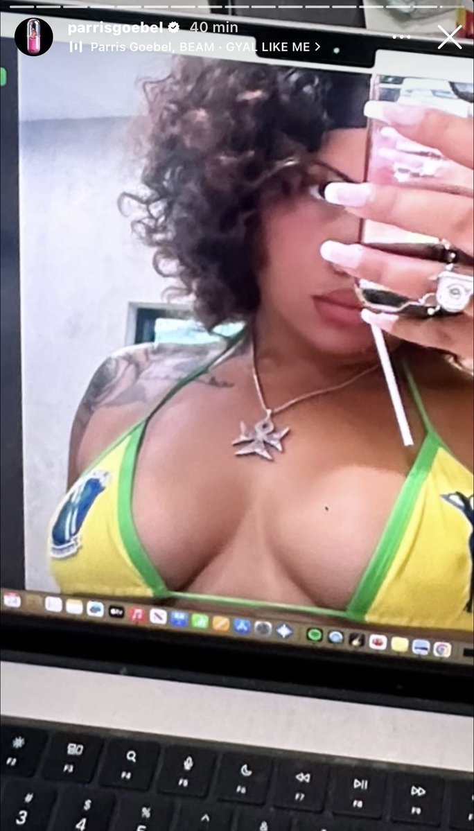 🚨 Parris Goebel, coreógrafa e diretora criativa dos shows da Lady Gaga no Coachella e em Copacabana posta vídeo de Britney Spears em seus stories e em seguida, uma moça com biquíni com cores do Brasil.