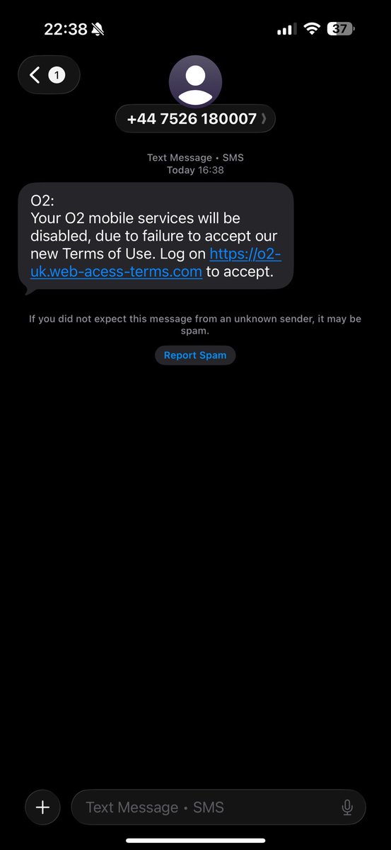 Spect0rs's tweet photo. @O2 another spam text? https://t.co/hrNzJqhoc2