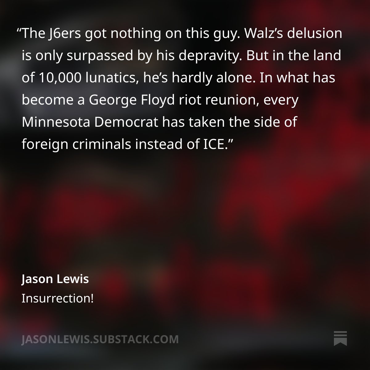 LewisforMN's tweet image. As in 2020, MN Democrats are encouraging violence and destruction. This time a ‘protestor’ shows up armed to block ICE. Who does this? In an effort to deflect from the greatest grift of the federal taxpayer in the modern area, they want martyrs. jasonlewis.substack.com/p/insurrection