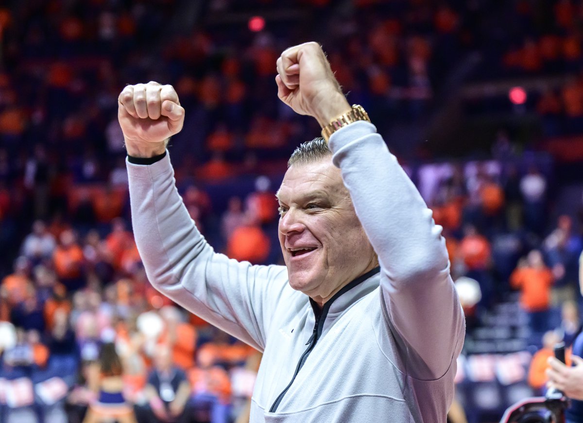 Brad Underwood's wins over top-5 opponents with #illini 

🔸 71-62 vs. No. 5 Michigan (2019)
🔸 76-53 at No. 2 Michigan (2021)
🔸 82-71 vs. No. 5 Iowa (2021)
🔸 85-78 OT vs. No. 2 Texas (2022)
🔸 72-69 vs. No. 4 Iowa State (2024)
🔸 88-72 at No. 4 Purdue (2026)