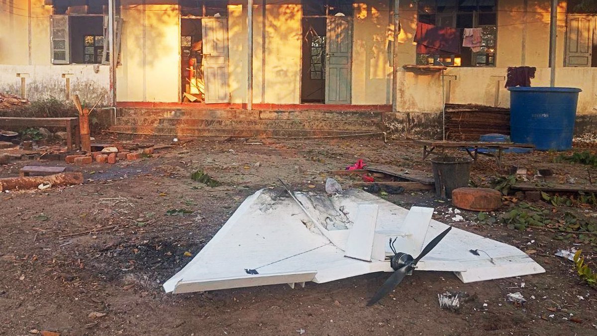 Revealed_Arakan's tweet photo. The Fascist Terrorist Myanmar Military Junta (SAC)Launches Serial Airstrikes and Drone Attacks on Displaced Civilians in Kyaukphyu Township

Arakan, January 24, 2026
By Revealed

The Fascist Terrorist Myanmar Military Junta (SAC)Launches Serial Airstrikes and Drone Attacks on Displaced Civilians in Kyaukphyu Township
Arakan, January 24, 2026
By Revealed

The Fascist Terrorist Myanmar Military Junta (SAC)has continued a series of aerial bombings and drone attacks on locations sheltering war-displaced civilians in Kyaukphyu Township, Arakan.

On January 24, 2026, at approximately 12:55 p.m. and 12:58 p.m., two military drones launched attacks on a high school compound in Muryin Village, Zinchaung Village Tract, Kyaukphyu Township. At the time of the attack, the school was hosting innocent civilians who had fled fighting from nearby villages. The assault was carried out by the fascist terrorist Military Council forces using two drones.

As a result of the attack, two displaced civilians were killed inside the Muryin school compound, and five others—including an infant—were injured.

Those killed were identified as Daw Phru Nu Ma (81) and U Hmè Daung (56), both from Thaingchaung Village, Kyaukphyu Township.

The injured are as follows:
1. Maung Aye Morn Khine (9 months), from Saikhun Dwin Village
2. Daw Khin San Worn (34), from Saikhun Dwin Village
3. Daw Ma Mra Yin (56), from Thaingchaung Village
4. Daw Banu Ma (67), from Zai Chaung Village
5. U Maung Kyaw (63), from Zai Chaung Village

Later the same day, at around 4:40 p.m., the Fascist Terrorist Myanmar Military Junta (SAC) again attacked Muryin Village using two drones. At approximately 5:20 p.m., a jet fighter conducted aerial bombings on both Muryin Village and Konbaung Village.

Previously, on January 18 and 19, 2026, the Fascist Terrorist Myanmar Military Junta (SAC) also launched attacks on Kyauk Kale Village in Kyaukphyu Township using jet fighters and drones, in addition to heavy artillery fired from naval warships deployed offshore. These attacks killed two civilians, injured two others, and destroyed several civilian homes by fire.

Furthermore, on January 22, 2026, a drone attack was carried out on Zinchaung Konbwe Village in Kyaukphyu Township, injuring two innocent civilians.

These repeated attacks underscore the ongoing targeting of civilian populations and displacement sites in Arakan, in violation of international humanitarian and human rights principles.

@UNHumanRights 

#WarCrimes