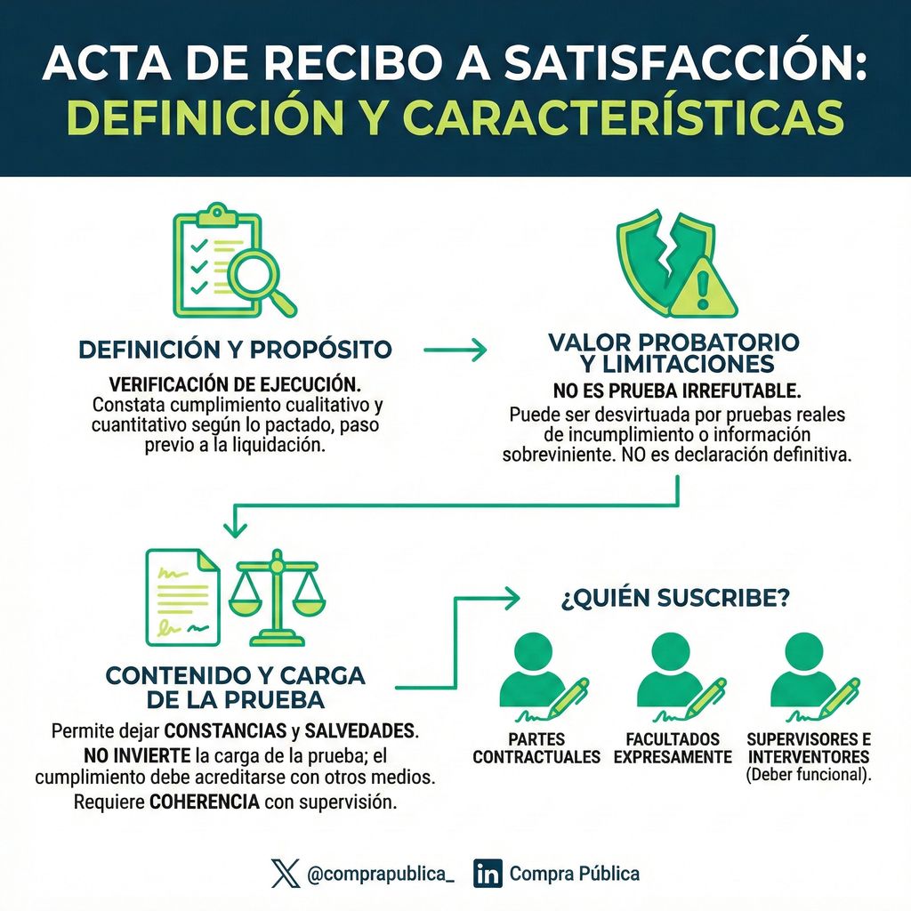 comprapublica_'s tweet image. 🤝¿En qué consiste el acta de recibo a satisfacción?

Es un elemento de la naturaleza del contrato de obra pública y accidental en los demás contratos. 

El resto de sus características te las explicamos en este breve infográfico 
👇👇👇