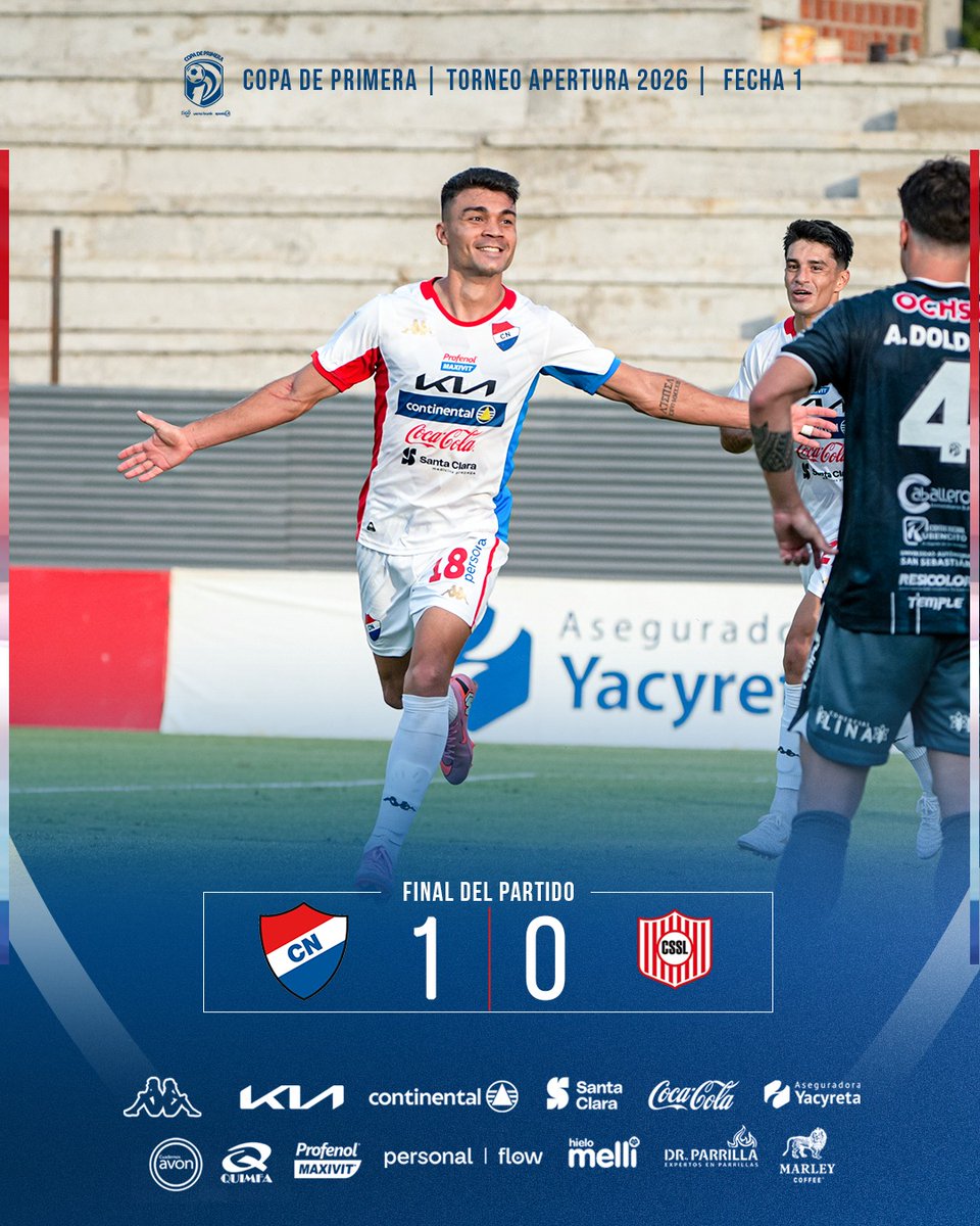 #Apertura2026🏆 

✅️ Fecha 1

𝗙𝗶𝗻𝗮𝗹 𝗱𝗲𝗹 𝗣𝗮𝗿𝘁𝗶𝗱𝗼 

GANÓ NACIONAL  !!!

Nacional 1️⃣➖️ 0️⃣ San Lorenzo 

⚽️ Iván Valdez 

#VamosNacional 🔴⚪️🔵