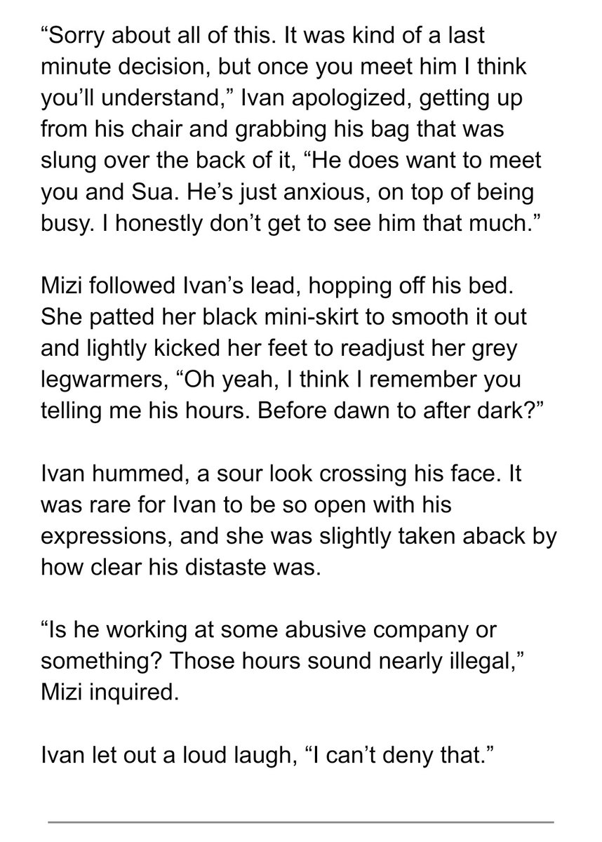 spht1s's tweet photo. snippet of one of the last chapters of the tiiv idol x fan au

our one mizi pov chapter !! ivan finally introducing mizi to his boyfriend (kind of)

[4/4] https://t.co/xihXvfFI2w