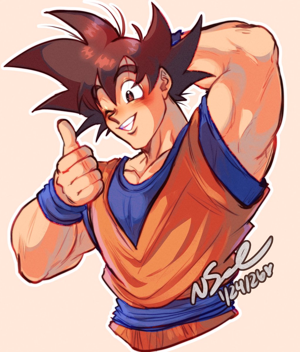 drew goku because he got number 1 on the character popularity contest!!! always love drawing him 🥹🫶🧡💙