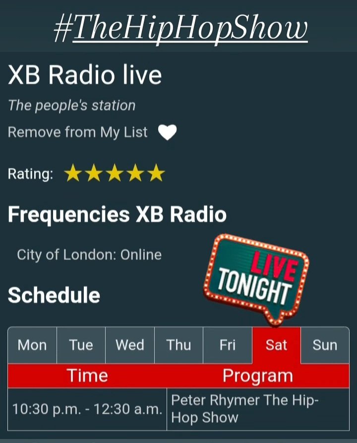 <a href="/PeterRhymer/">The Hip-Hop Show</a> I'm LIVE now on <a href="/onlinexbradio/">XB Radio</a> Direct link: radio-uk.co.uk/xb-radio As part of #TheHipHopShow